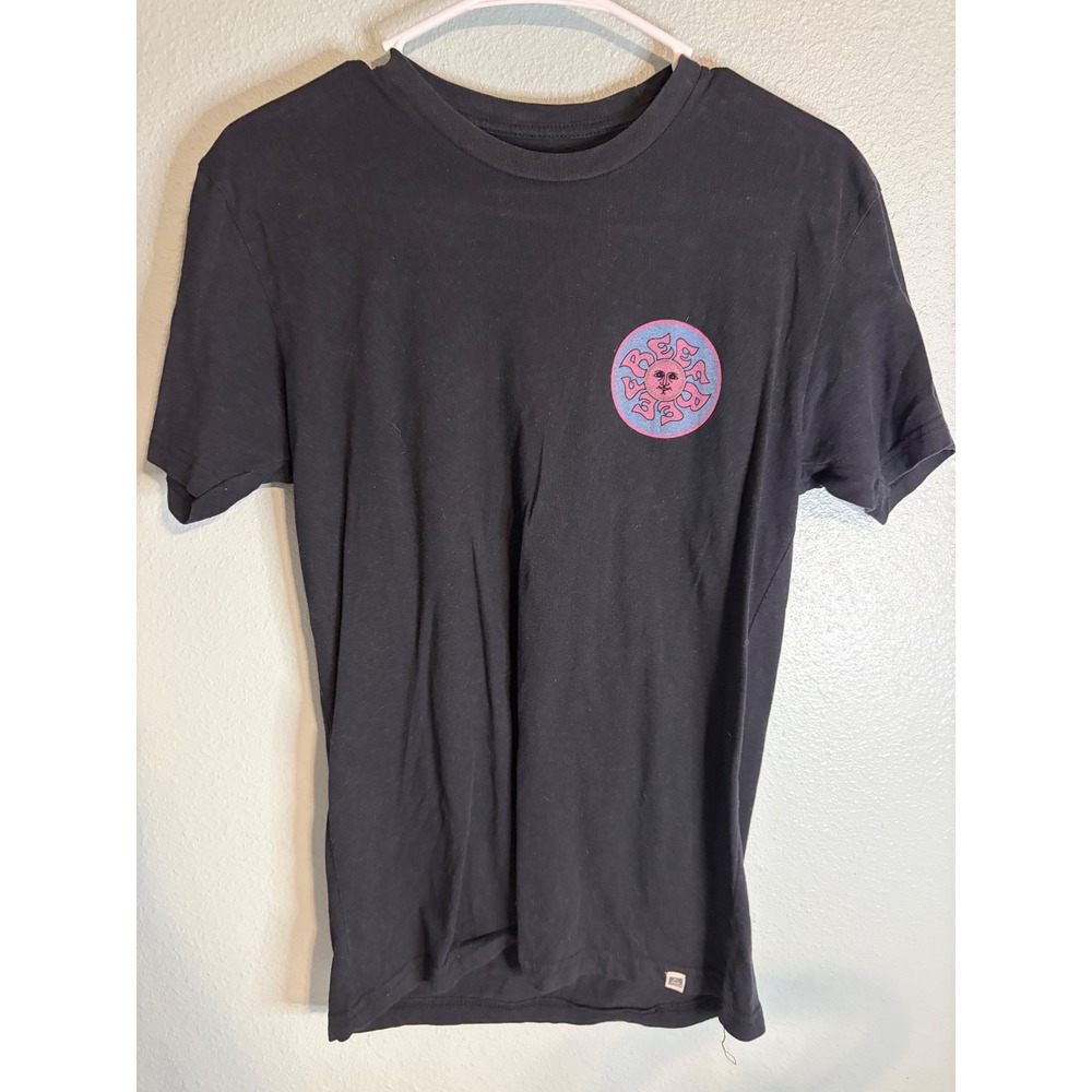 Reef Sun Graphic Tee Black Short Sleeve Surf T-Shirt Women Small